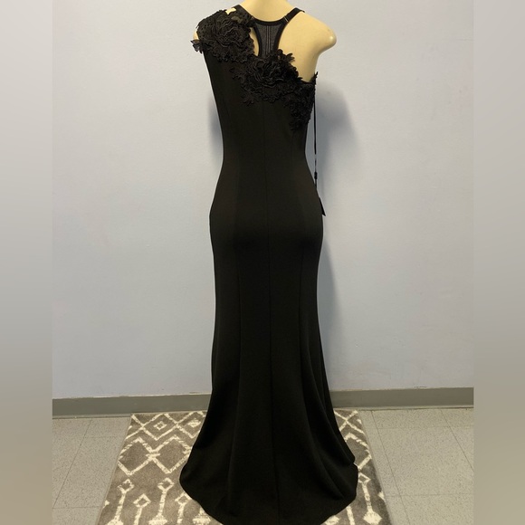 NWT Lotus Threads NYC One Shoulder Gown In Black Size 4 (Style 61490) - Picture 2 of 9